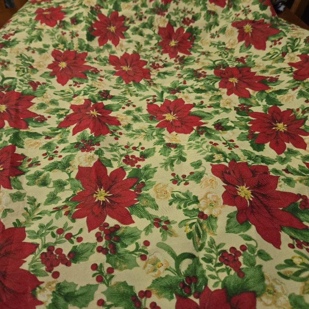 Festive Poinsettia  Shower Curtain New